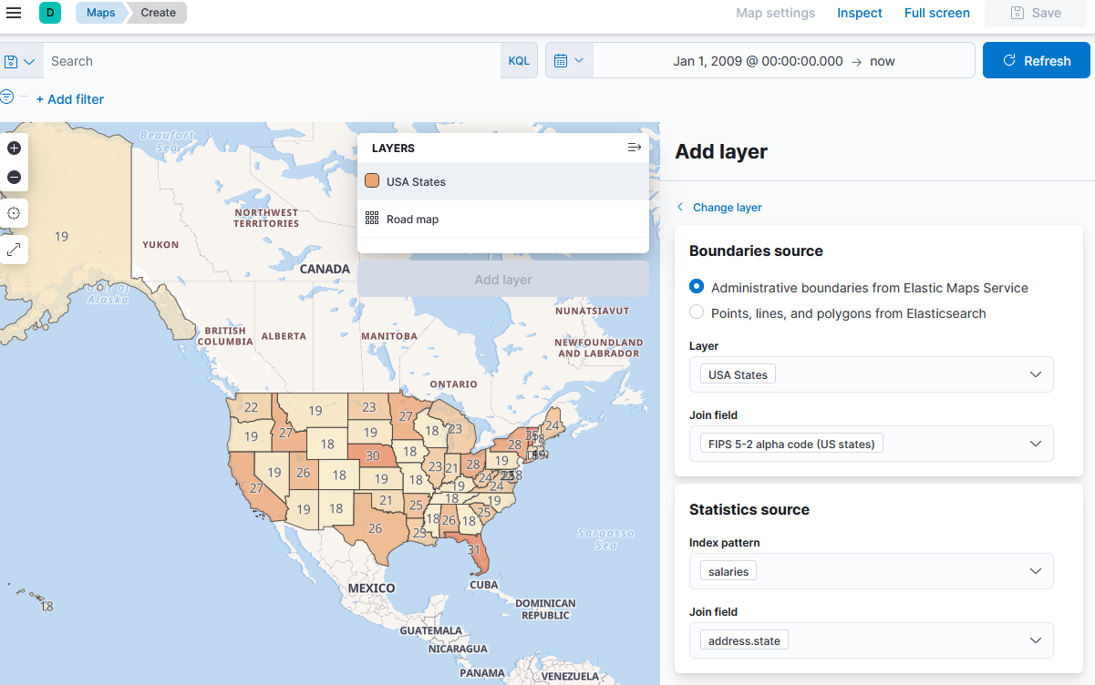 Kibana Map visualization