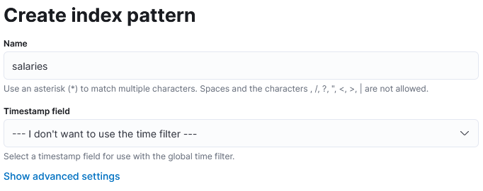 Kibana index pattern