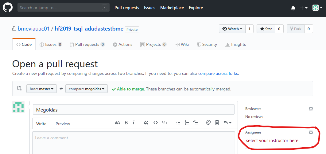 GitHub create pull request