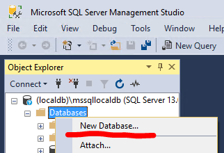 Create new database