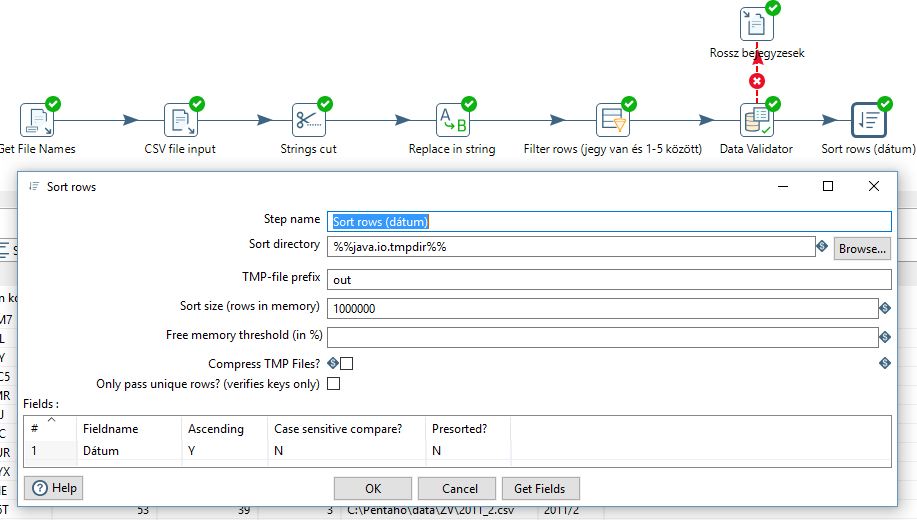 Sort rows